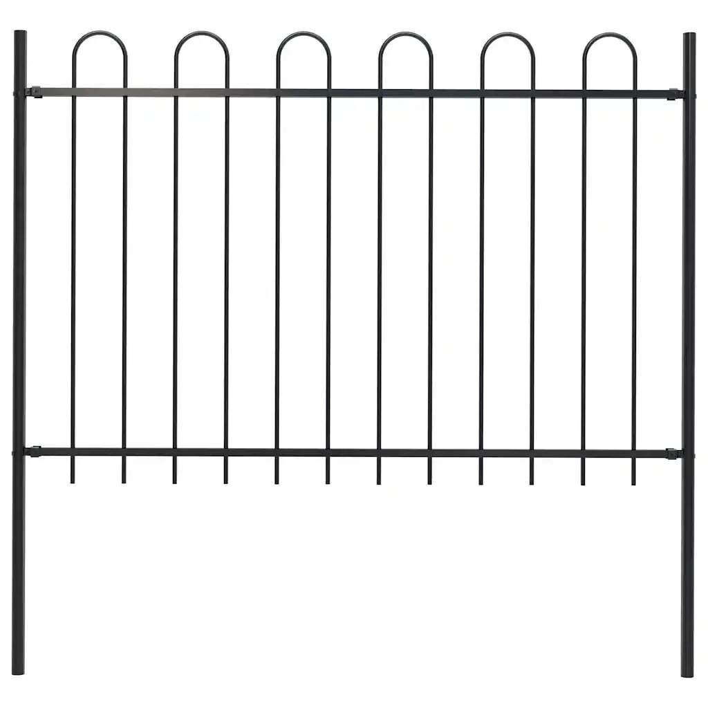 vidaXL Záhradný plot BOXTEL s oblúkom navrchu oceľový 170x120 cm čierny