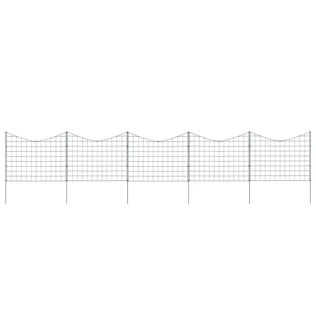 vidaXL Záhradný plot s oblúkom nadol 775x64 cm zelený
