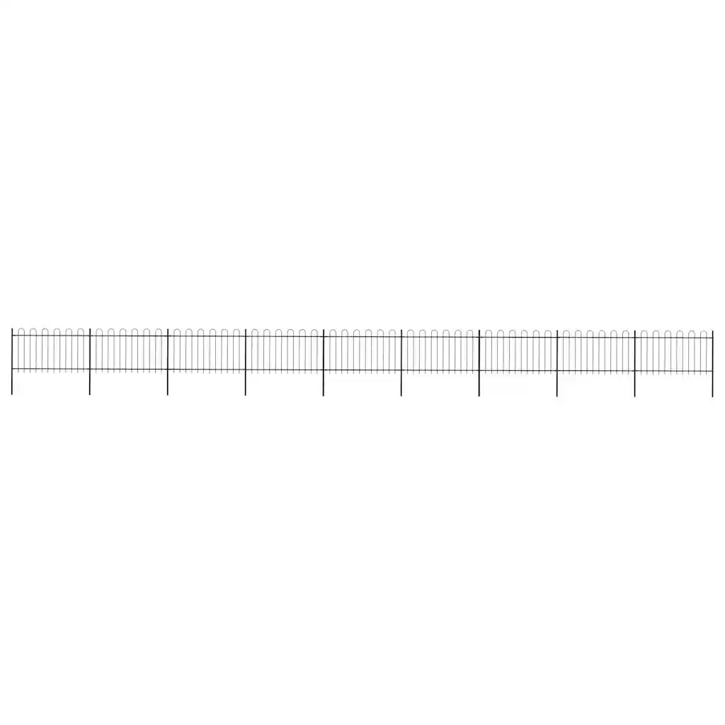 vidaXL Záhradný plot s oblúkom navrchu oceľový 1506x100 cm čierny