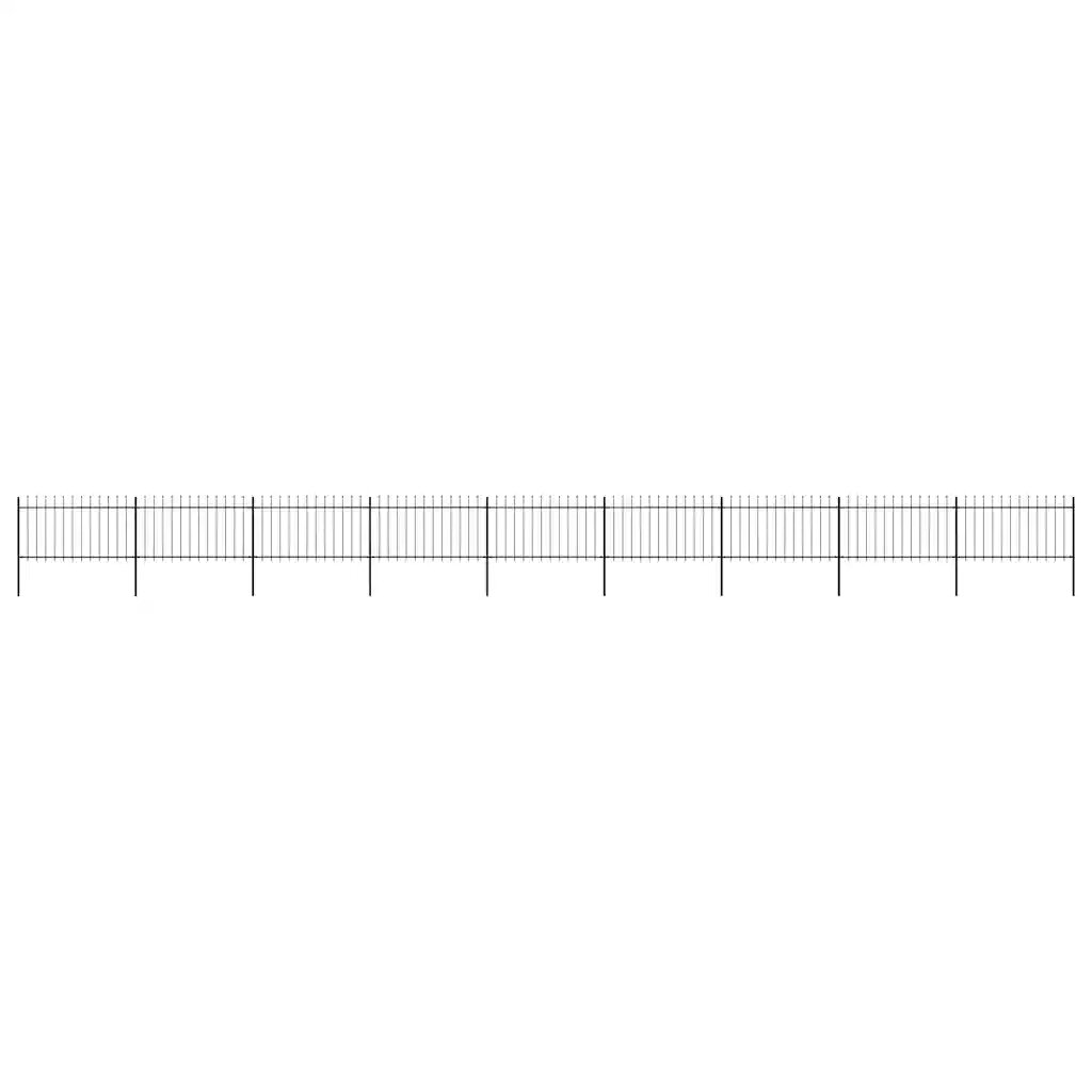 vidaXL Záhradný plot s vrchnou časťou z ocele 1506x100 cm čierny
