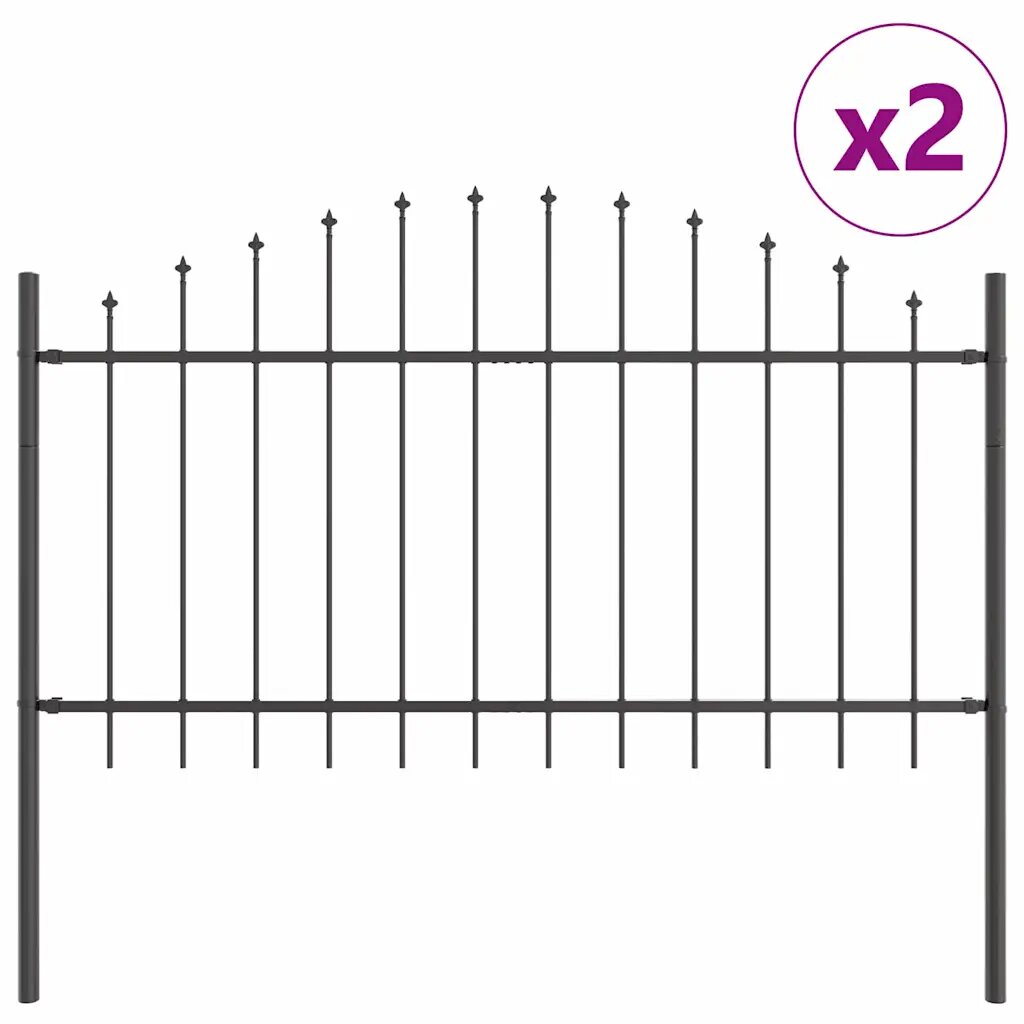 vidaXL Záhradný plot WOERDEN 2 ks 170 x 140 cm Sivá