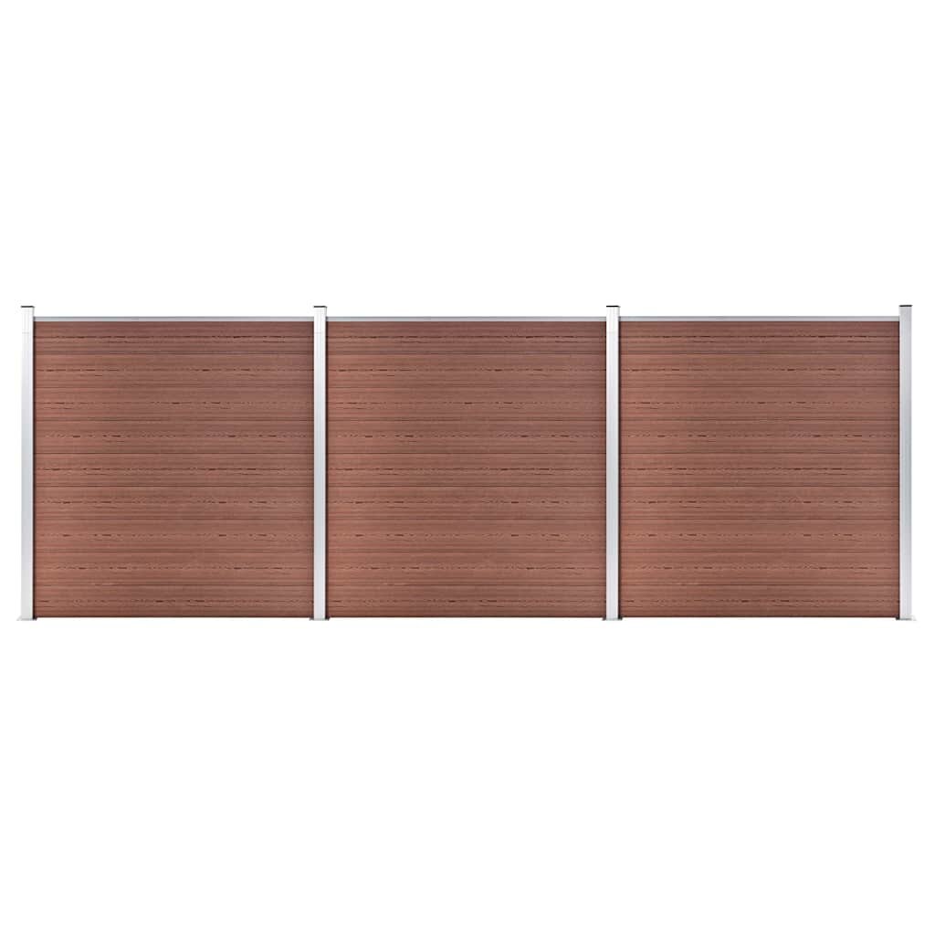 vidaXL Záhradný plot WPC 526x186 cm hnedý