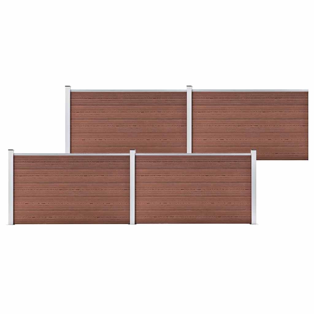 vidaXL Záhradný plot WPC 699x106 cm hnedý