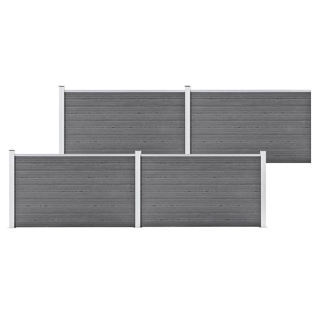 vidaXL Záhradný plot WPC 699x106 cm sivý