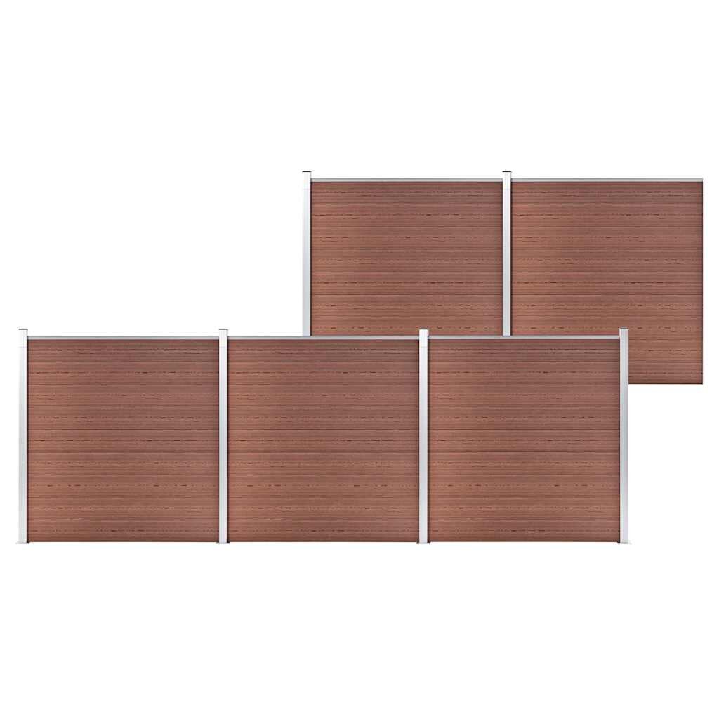 vidaXL Záhradný plot WPC 872x186 cm hnedý