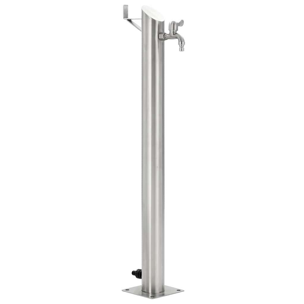 vidaXL Záhradný stĺpik na vodu nehrdzavejúca oceľ okrúhly 95 cm