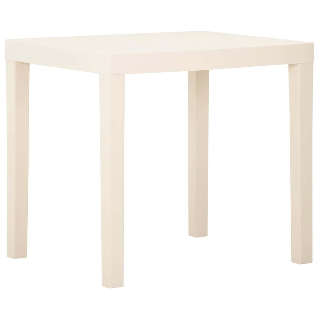 vidaXL Záhradný stôl biely 79x65x72 cm plast