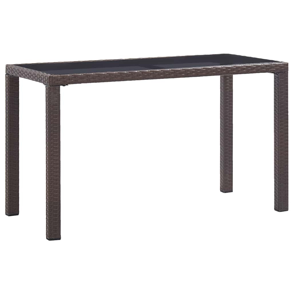 vidaXL Záhradný stôl hnedý 123x60x74 cm polyratanový
