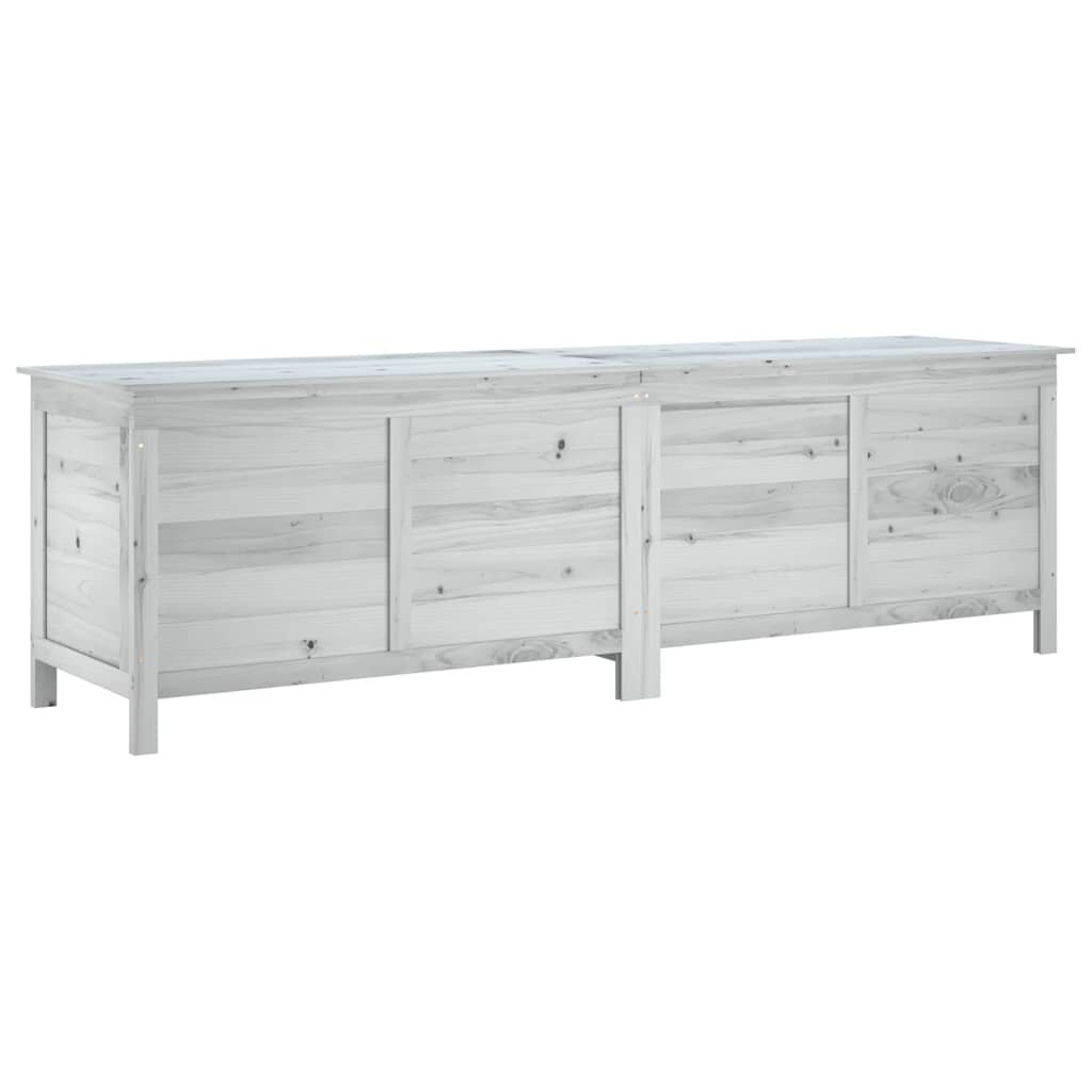 vidaXL Záhradný úložný box biely 1985x50x565 cm jedľové drevo