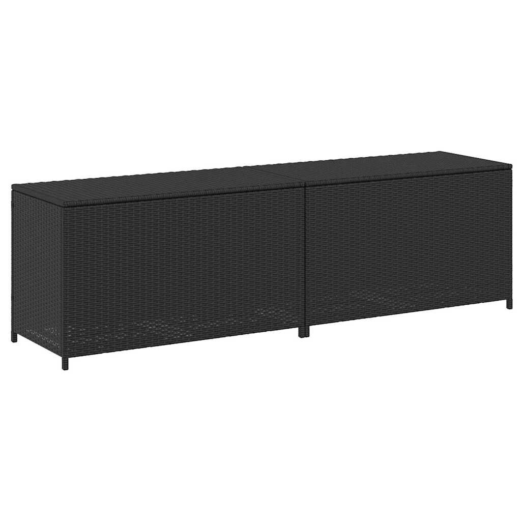 vidaXL Záhradný úložný box čierny 200x50x60 cm polyratanový
