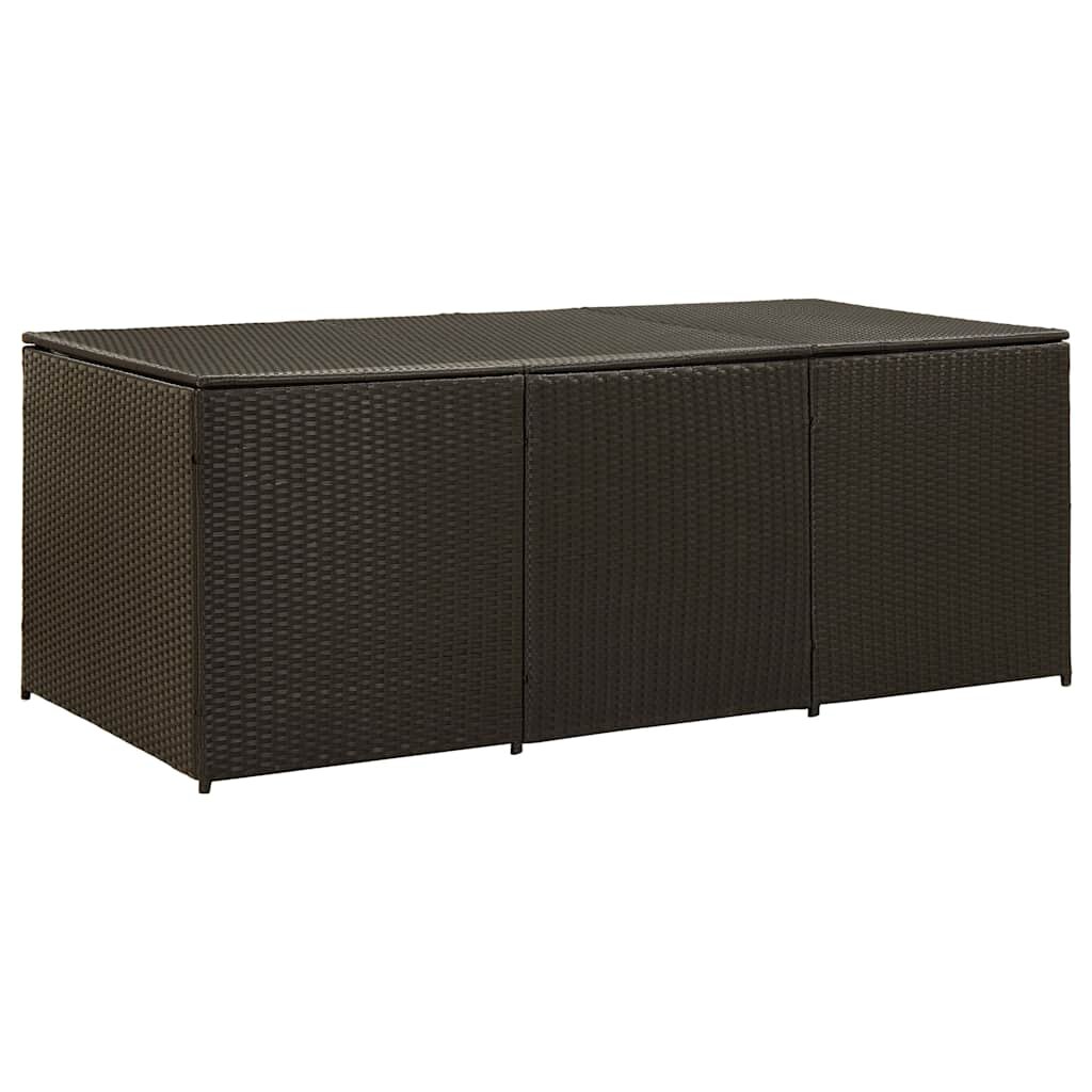 vidaXL Záhradný úložný box hnedý 180x90x70 cm polyratanový