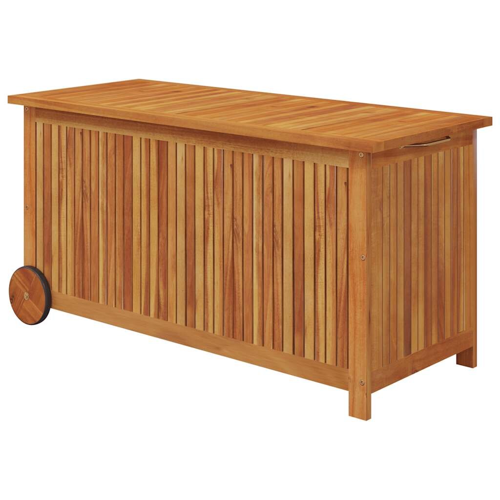 vidaXL Záhradný úložný box s kolieskami 113x50x58 cm masívna akácia