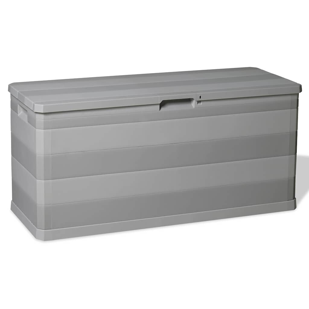 vidaXL Záhradný úložný box sivý 117x45x56 cm