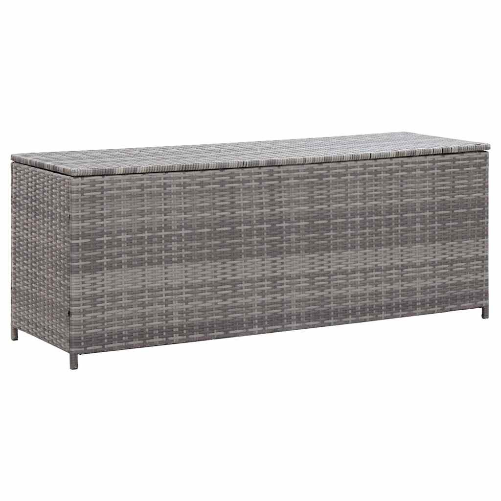 vidaXL Záhradný úložný box sivý 150x50x60 cm polyratan
