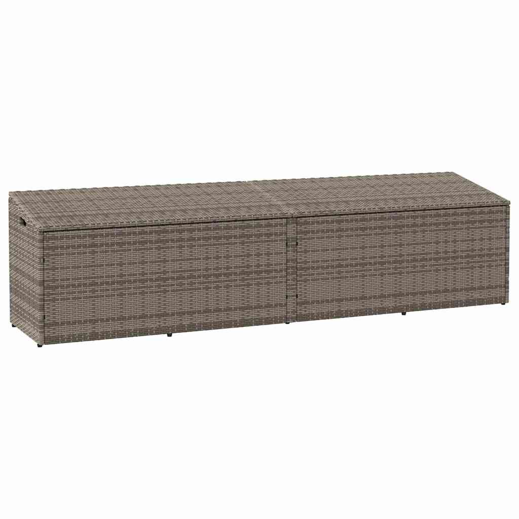 vidaXL Záhradný úložný box sivý 220x50x58 cm polyratan