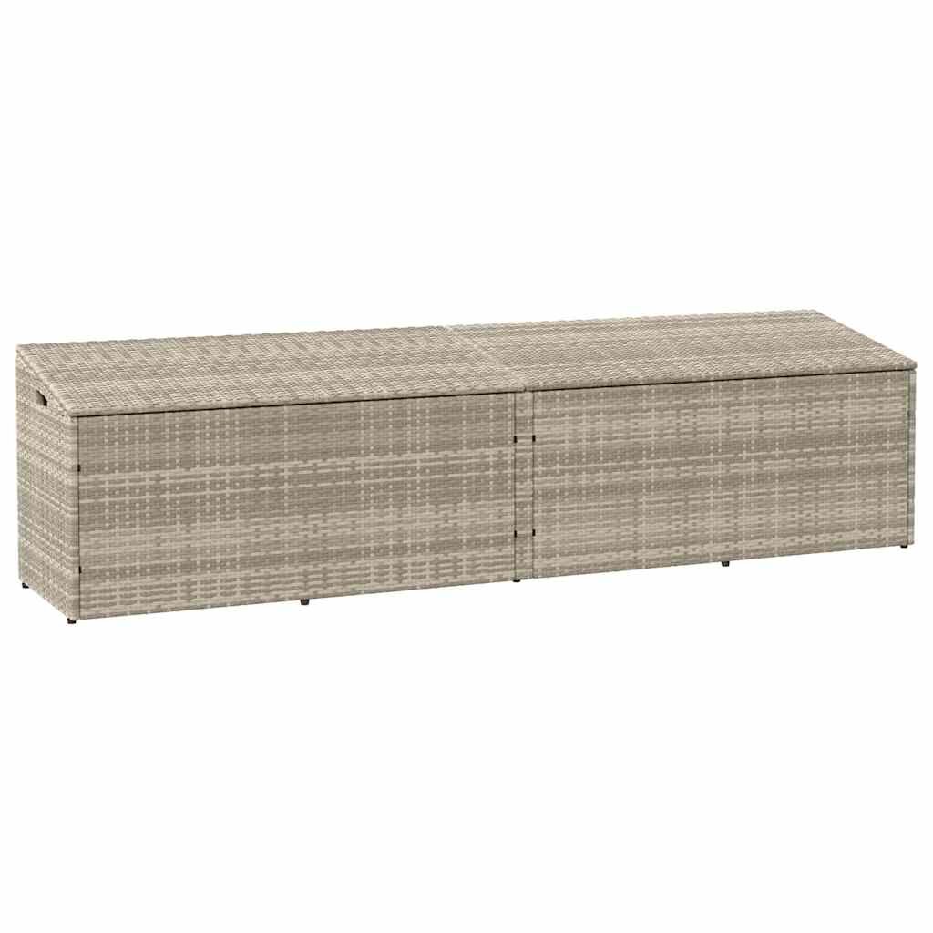 vidaXL Záhradný úložný box svetlosivý 220x50x58 cm polyratan