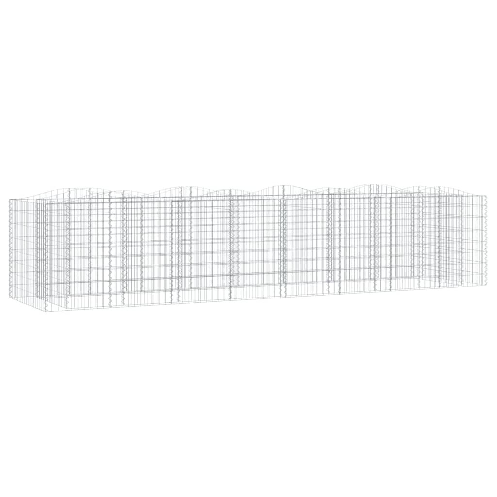 vidaXL Zaoblený gabiónový záhon 400x100x100 cm pozinkované železo