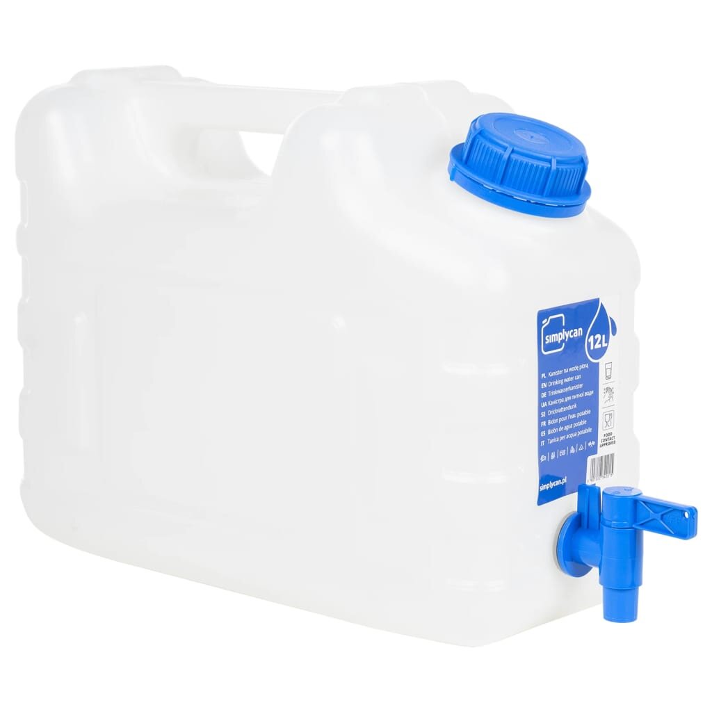 vidaXL Zásobník na vodu s kohútikom priehľadný 10 l plast