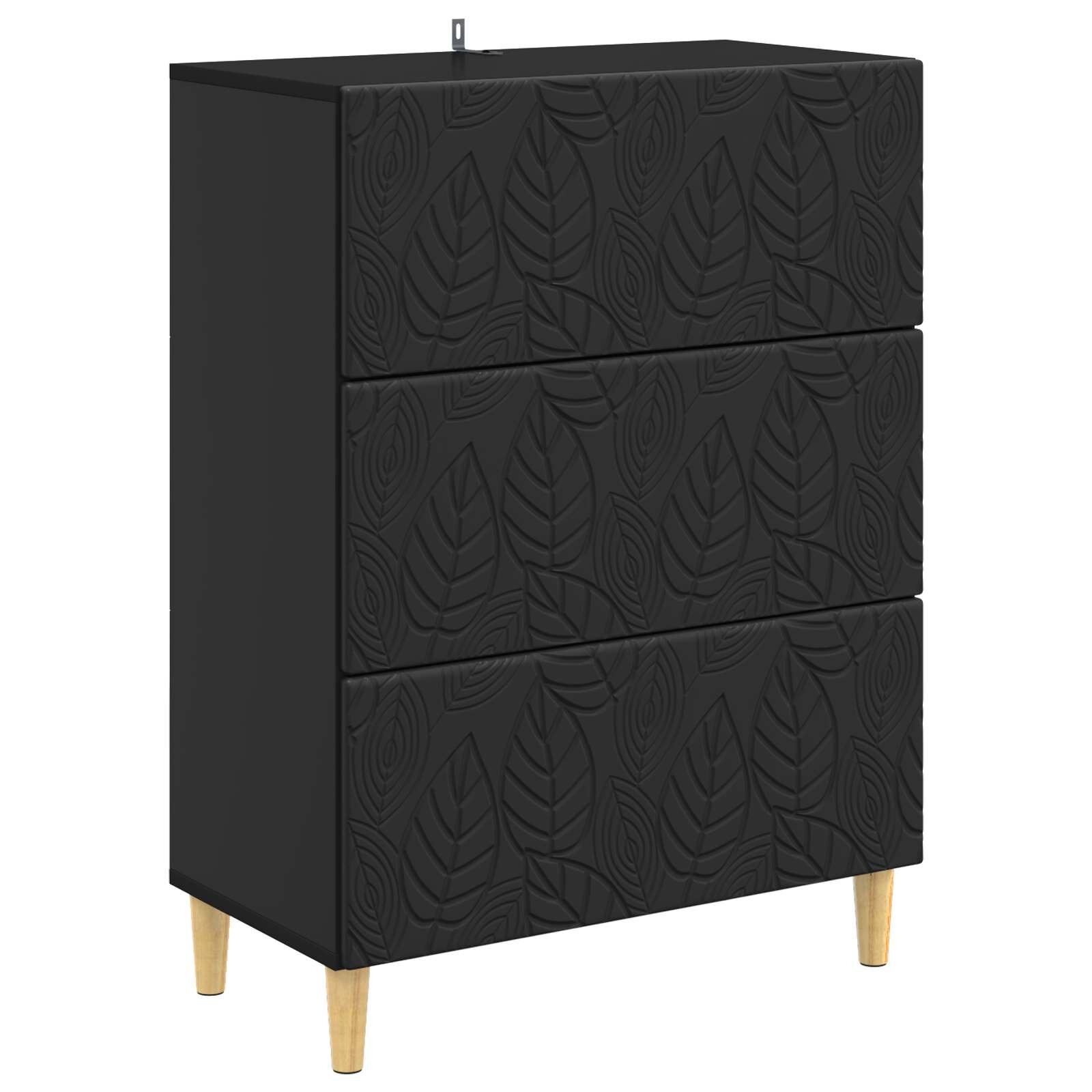 vidaXL Zásuvkový kabinet 66 x 345 x 90 cm Kompozitné drevo Čierna