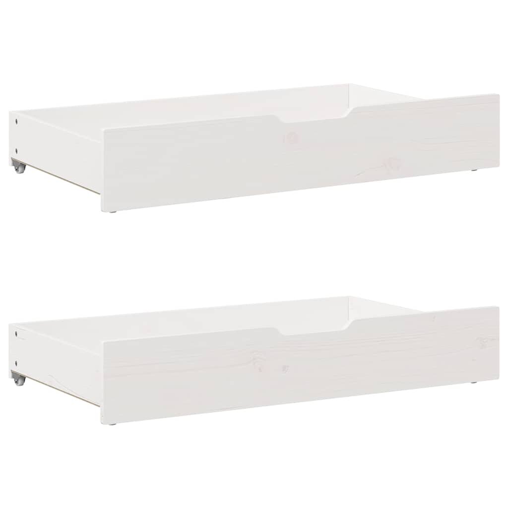 vidaXL Zásuvky pod posteľ 2 ks biele 90x55x17 cm masívna borovica