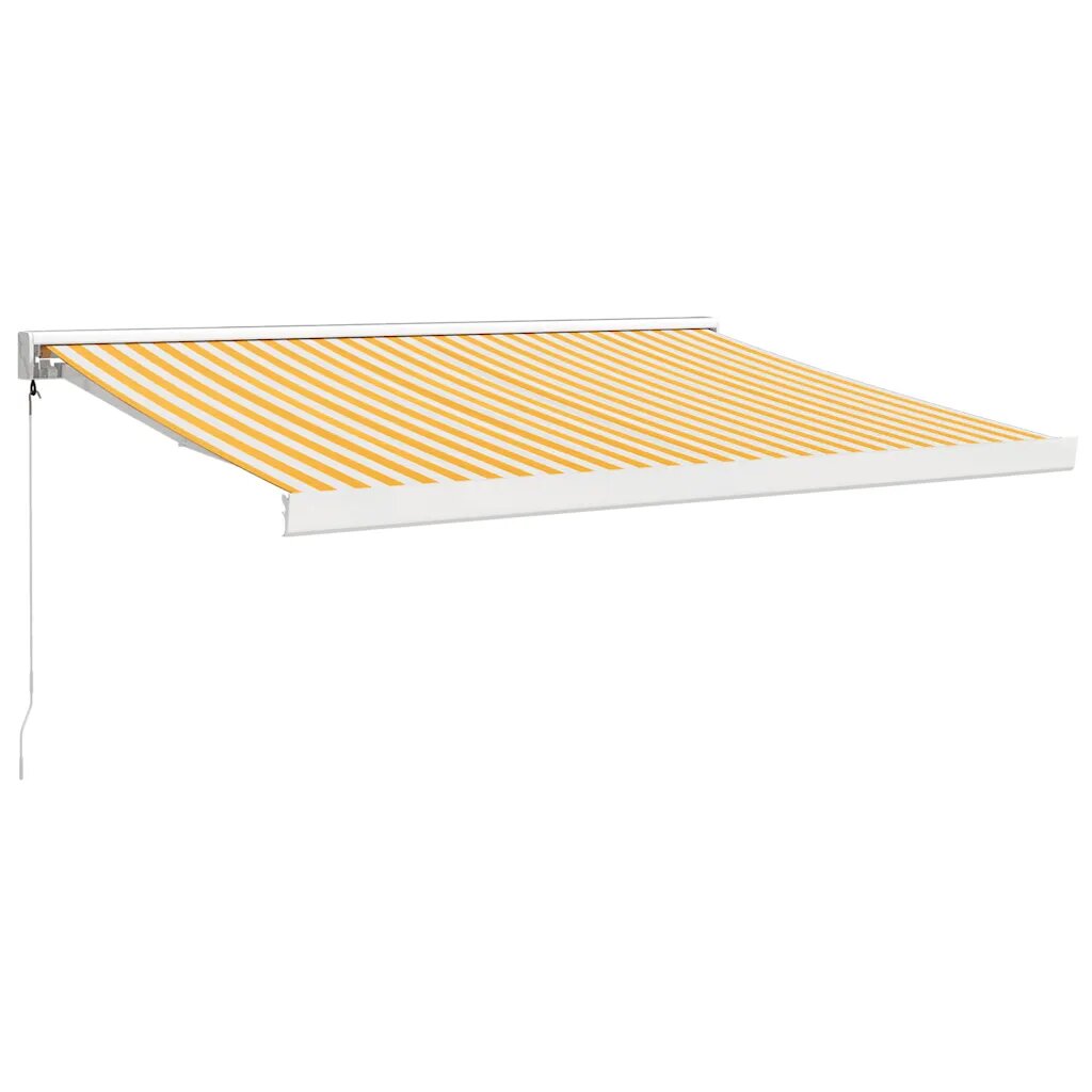 vidaXL Zaťahovacia markíza žltá a biela 35x25 m látka a hliník