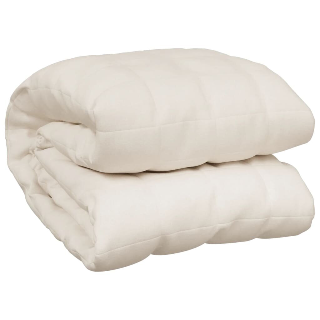 vidaXL Záťažová prikrývka bledokrémová 200x220 cm 13 kg látka