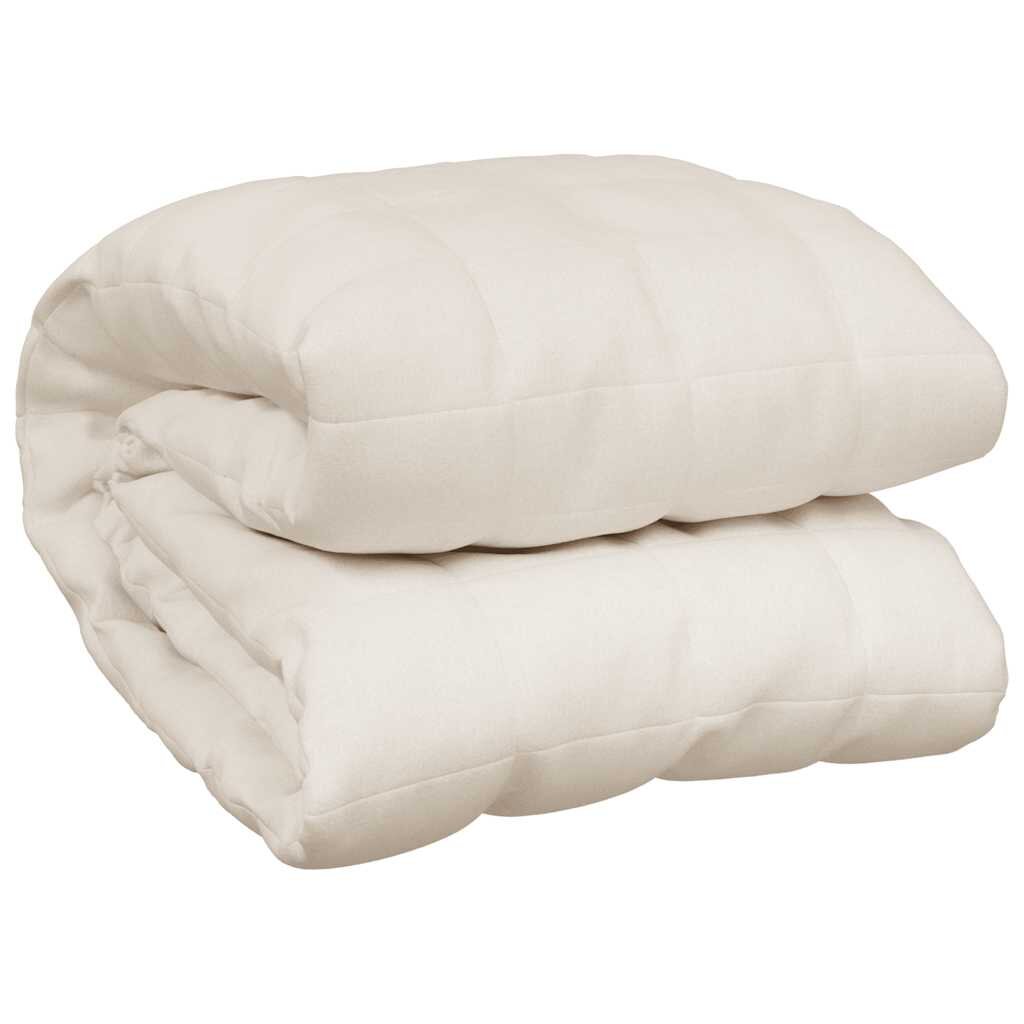 vidaXL Záťažová prikrývka bledokrémová 220x235 cm 11 kg látka