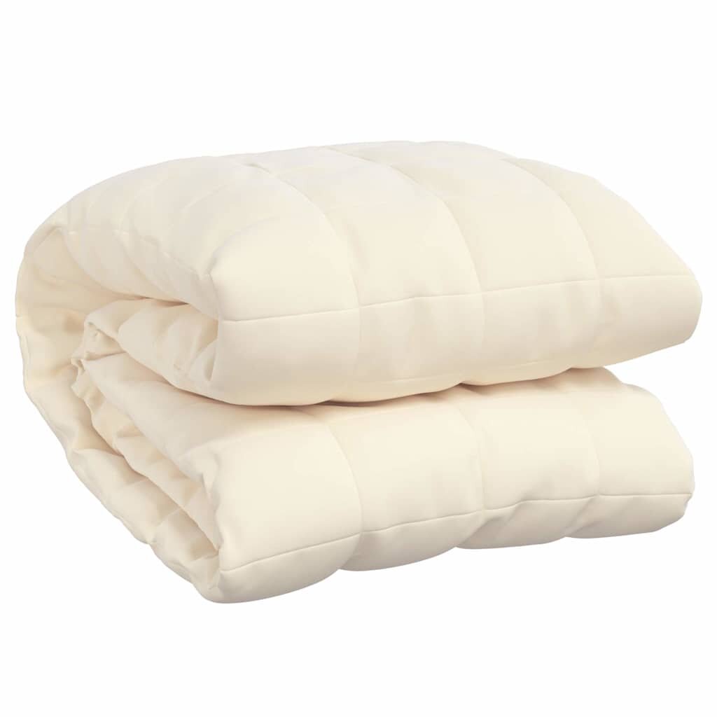 vidaXL Záťažová prikrývka bledokrémová 235x290 cm 11 kg látka
