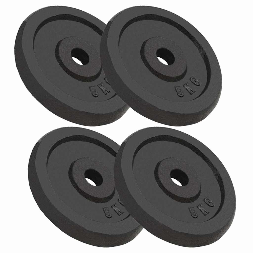 vidaXL Závažia na činku 4 ks 4x5 kg liatina