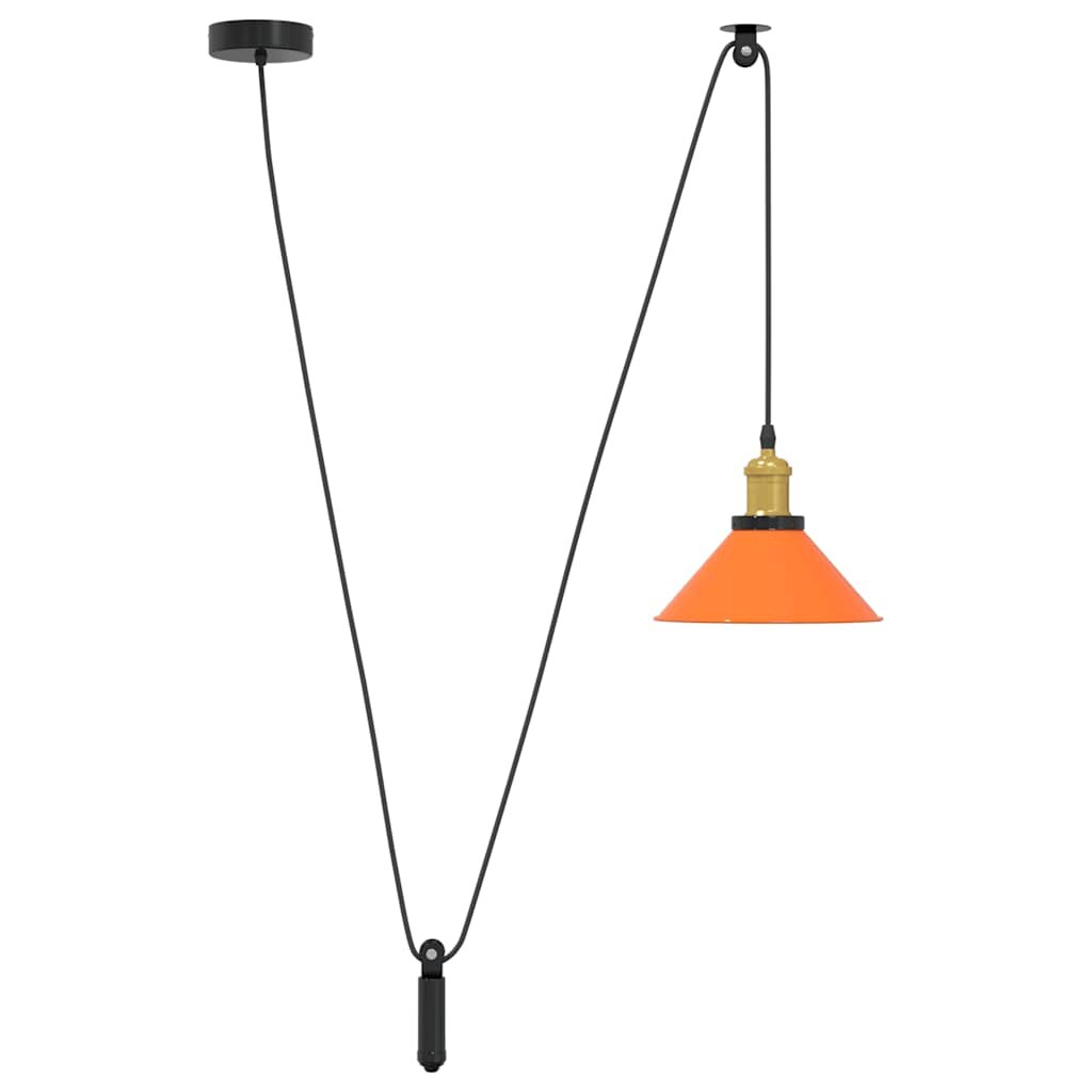 vidaXL Závesná lampa výškovo nastaviteľná E27 lesk oranžová Ø 22cm kov