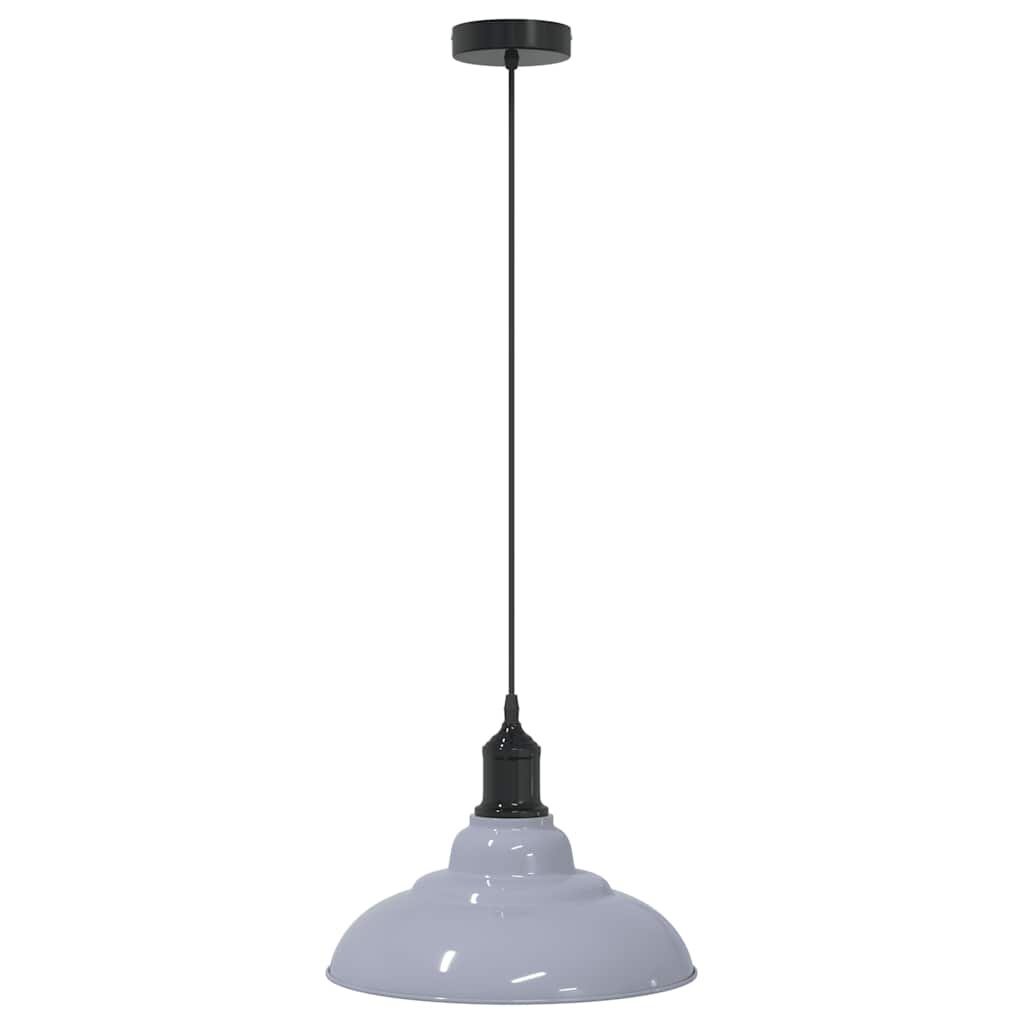 vidaXL Závesná lampa výškovo nastaviteľná E27 lesk šedá Ø 31 cm kov