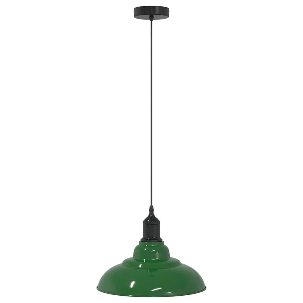 vidaXL Závesná lampa výškovo nastaviteľná E27 lesk zelená Ø 31 cm kov