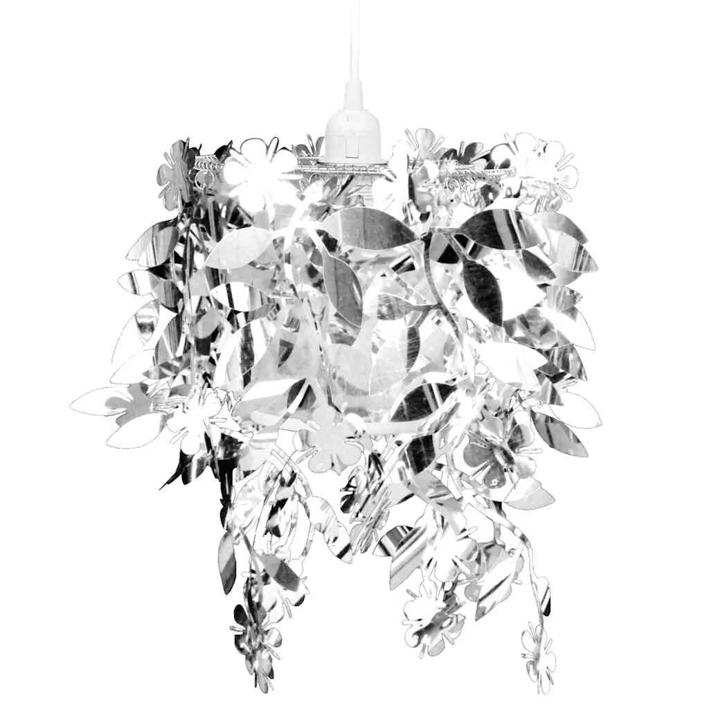 vidaXL Závesná strieborná luster lampa s listovými šupinkami 215 x 30 cm