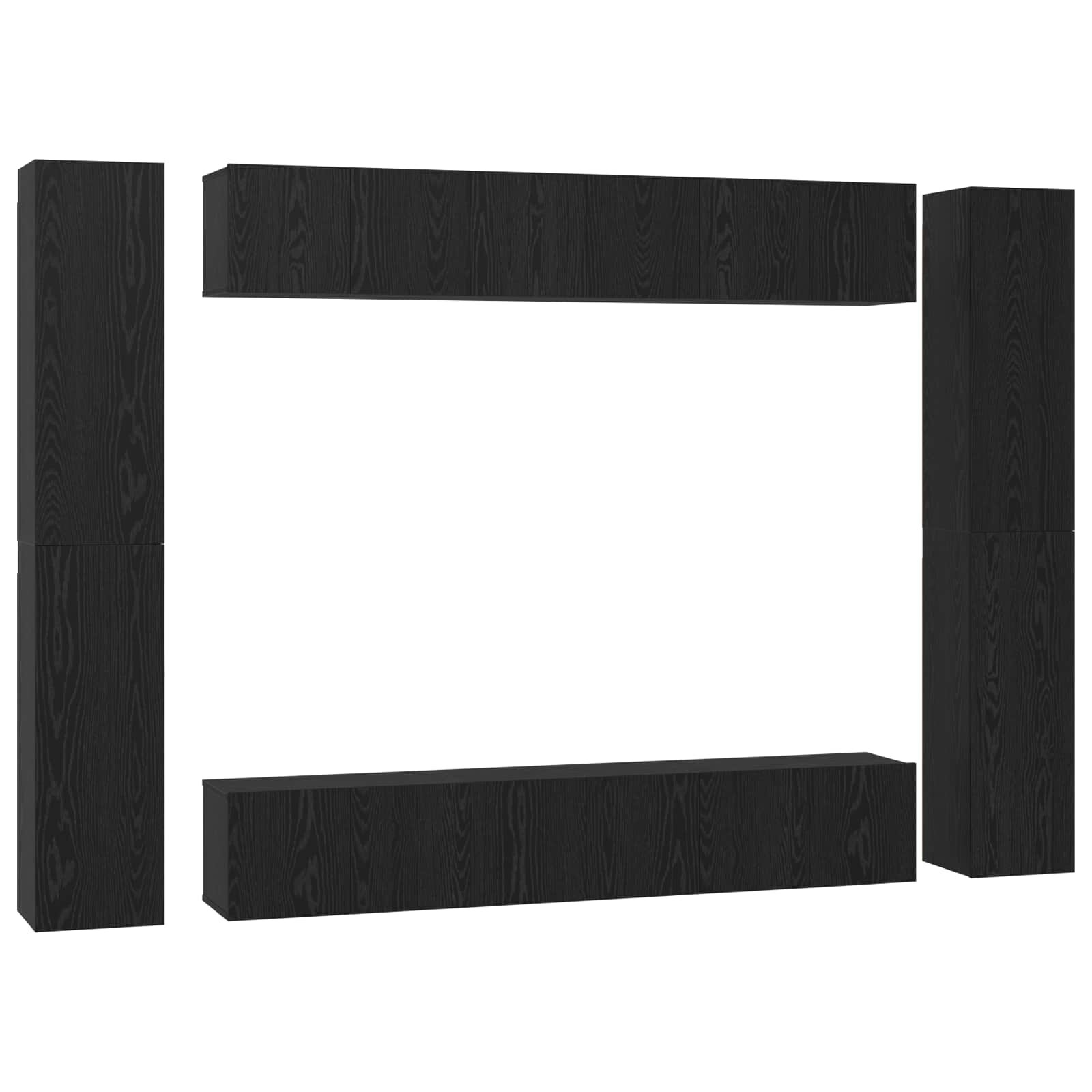 vidaXL Zostava TV skriniek 10 ks 305 x 30 x 90 cm Čierny dub