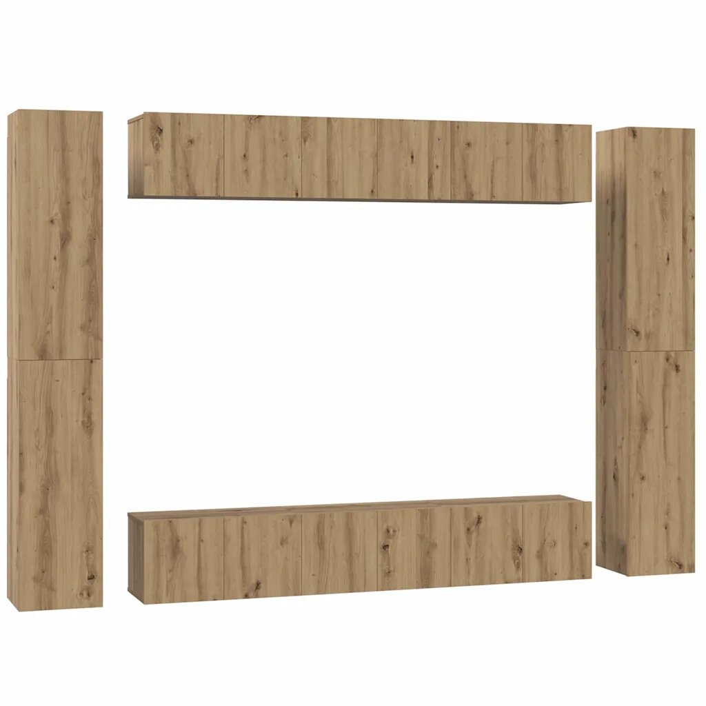 vidaXL Zostava TV skriniek 10 ks 305 x 30 x 90 cm Remeselný dub