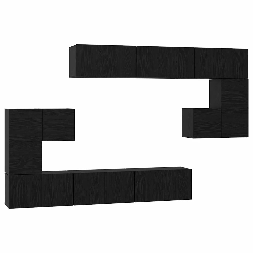 vidaXL Zostava TV skriniek 10 ks 60 x 30 x 30 cm Čierny dub