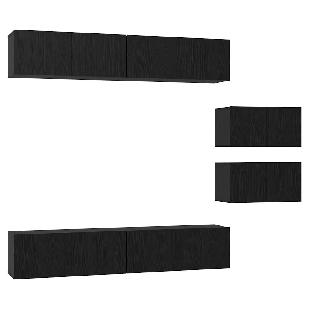 vidaXL Zostava TV skriniek 6 ks 80 x 30 x 30 cm Čierny dub