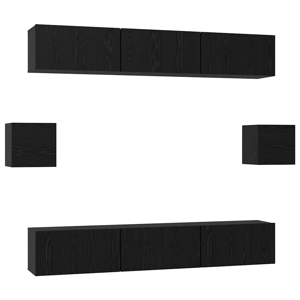 vidaXL Zostava TV skriniek 8 ks 60 x 30 x 30 cm Čierny dub