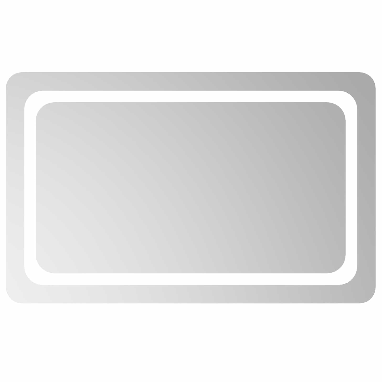 vidaXL Zrkadlo do kúpeľne s LED Priehľadná 80 x 50 cm tvrdené sklo