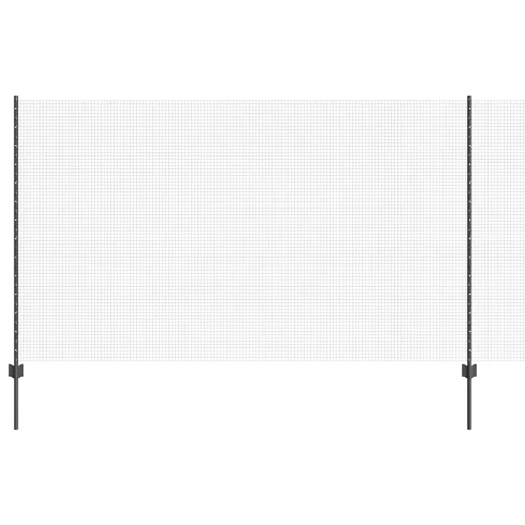 vidaXL Zvarené pletivo s podperami 10 x 14 m PVC potiahnutá oceľ Sivá